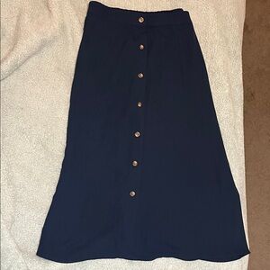 LC Lauren Conrad Navy Maxi Skirt with Buttons